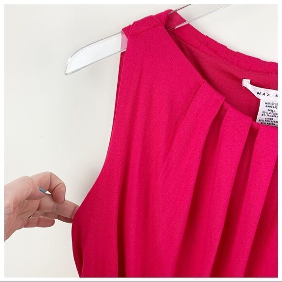 Max Studio Jersey Maxi Dress Pink/Red Sleeveless Sz M - Picture 8 of 10